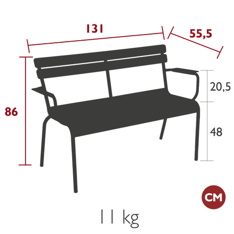 Luxembourg Lounge 2 - Seater Bench - Cedar Nursery - Plants and Outdoor Living