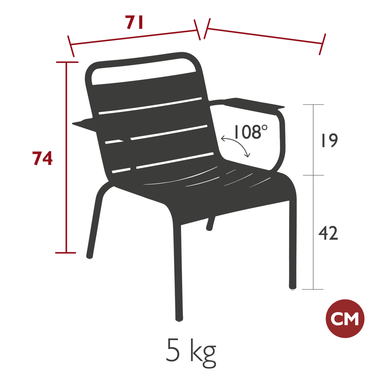 Luxembourg Lounge Armchair - Cedar Nursery - Plants and Outdoor Living