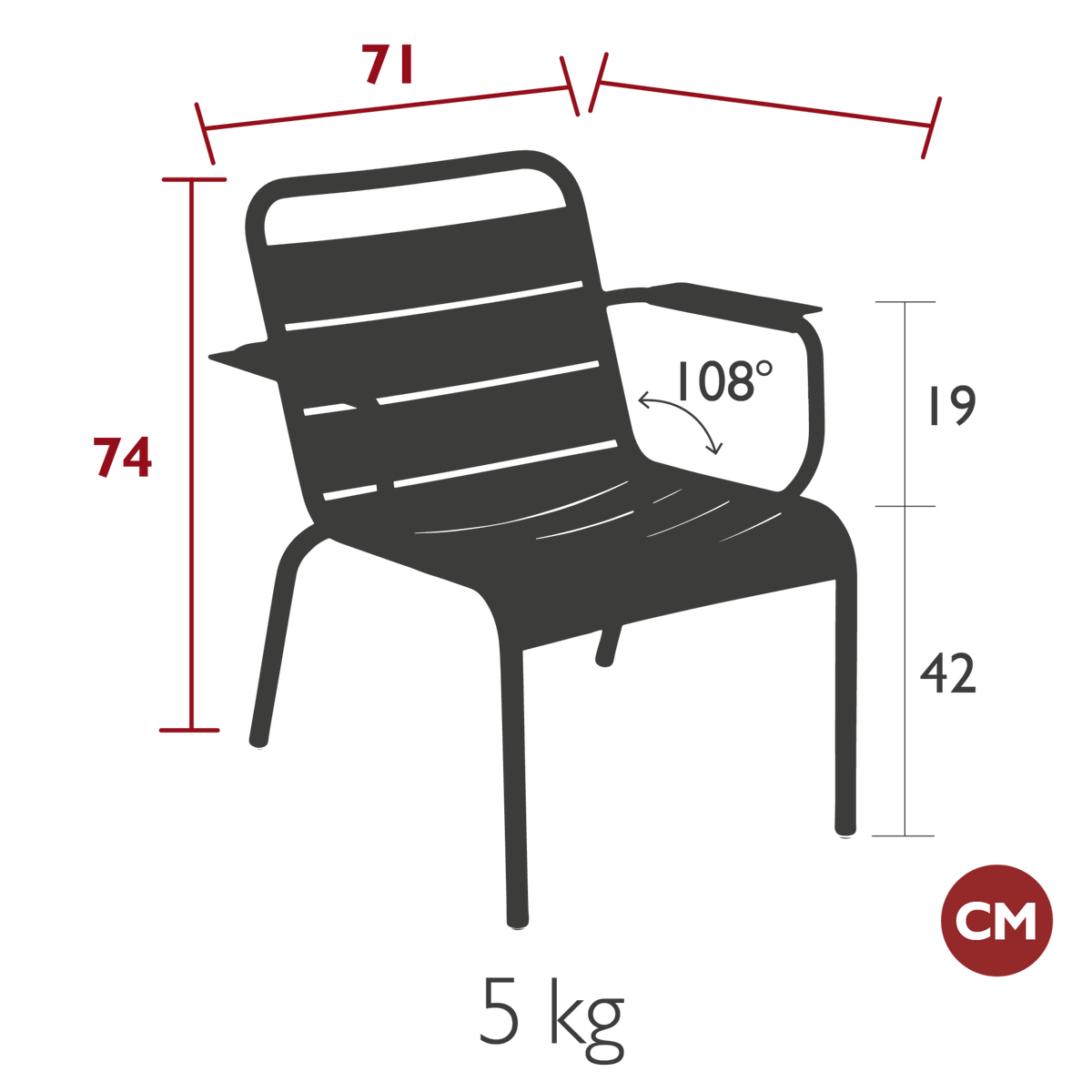 Luxembourg Lounge Armchair - Cedar Nursery - Plants and Outdoor Living