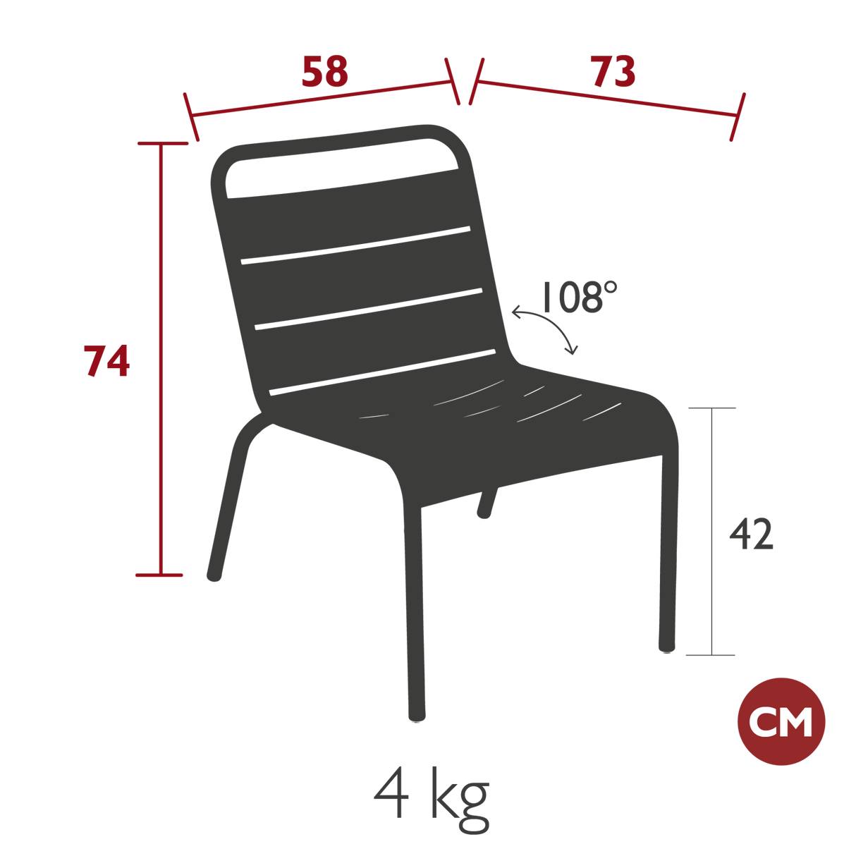 Luxembourg Lounge Chair - Cedar Nursery - Plants and Outdoor Living