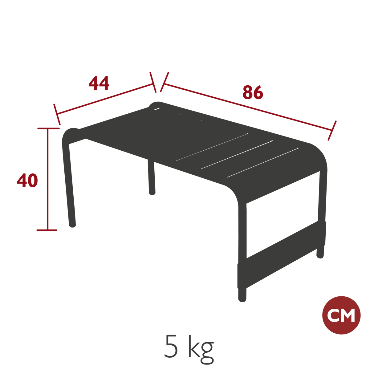 Luxembourg Lounge Large Low Table/Bench - Cedar Nursery - Plants and Outdoor Living