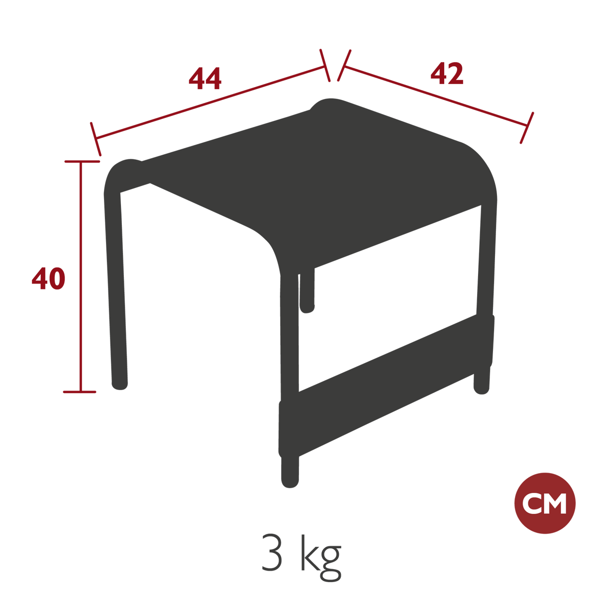 Luxembourg Lounge Small Low Table/Footstool - Cedar Nursery - Plants and Outdoor Living