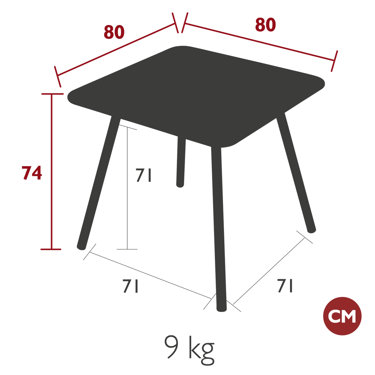 Luxembourg Square Dining Table - Cedar Nursery - Plants and Outdoor Living