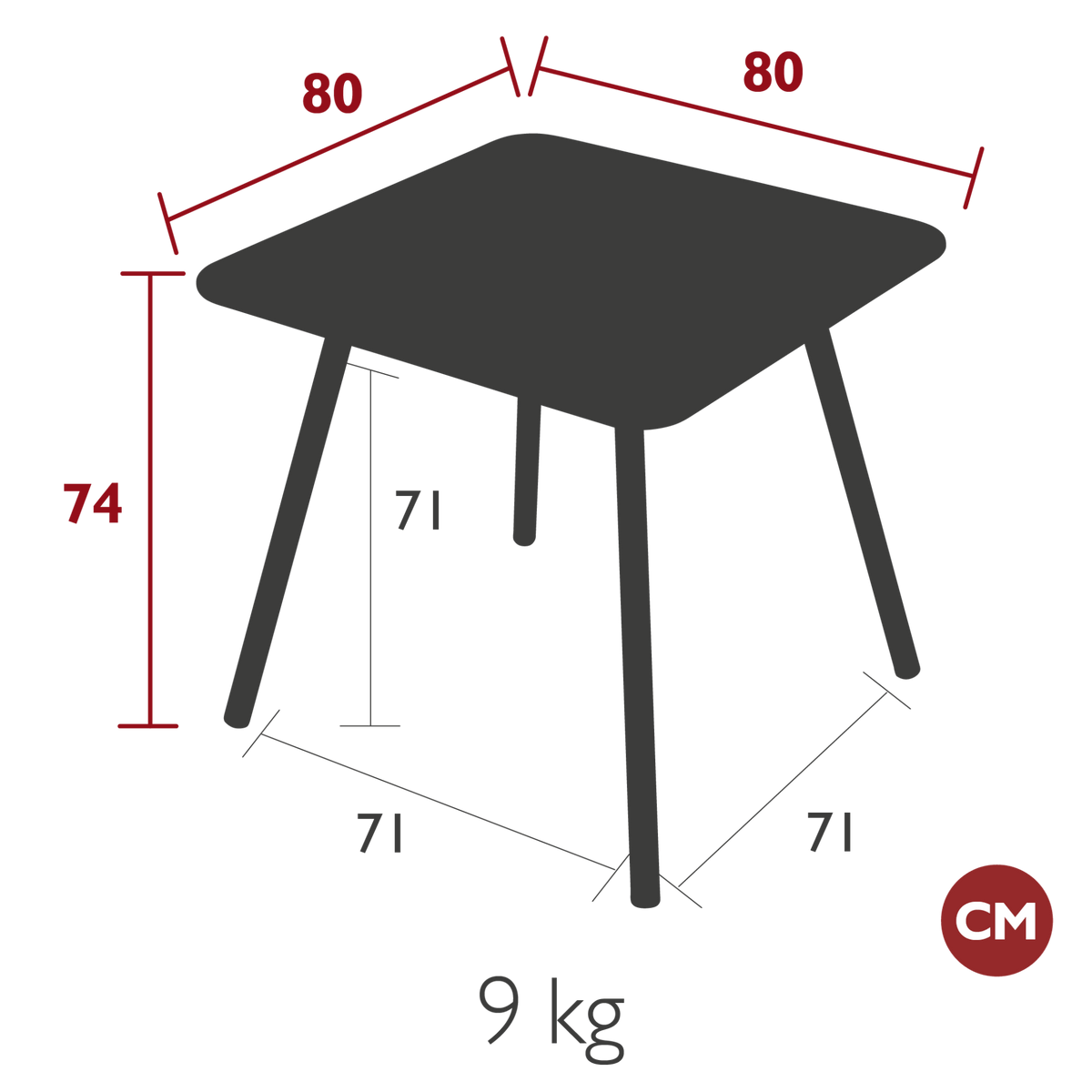 Luxembourg Square Dining Table - Cedar Nursery - Plants and Outdoor Living