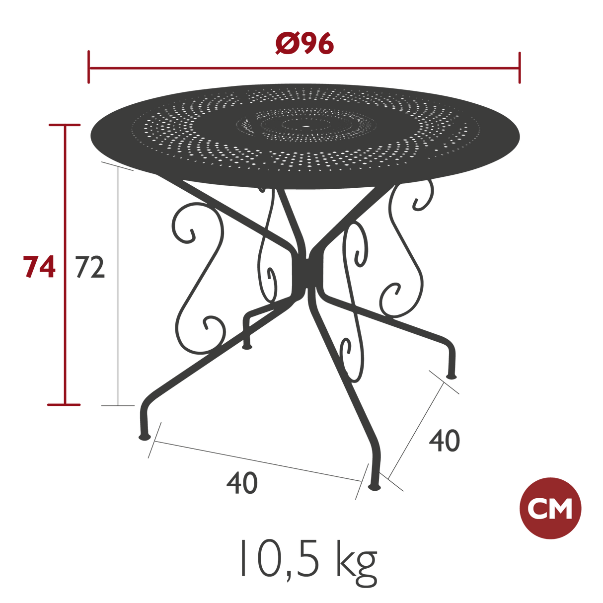 Montmartre Round Table - Cedar Nursery - Plants and Outdoor Living