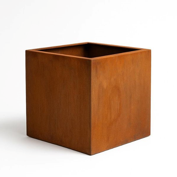 Corten Rectan Cube Planter