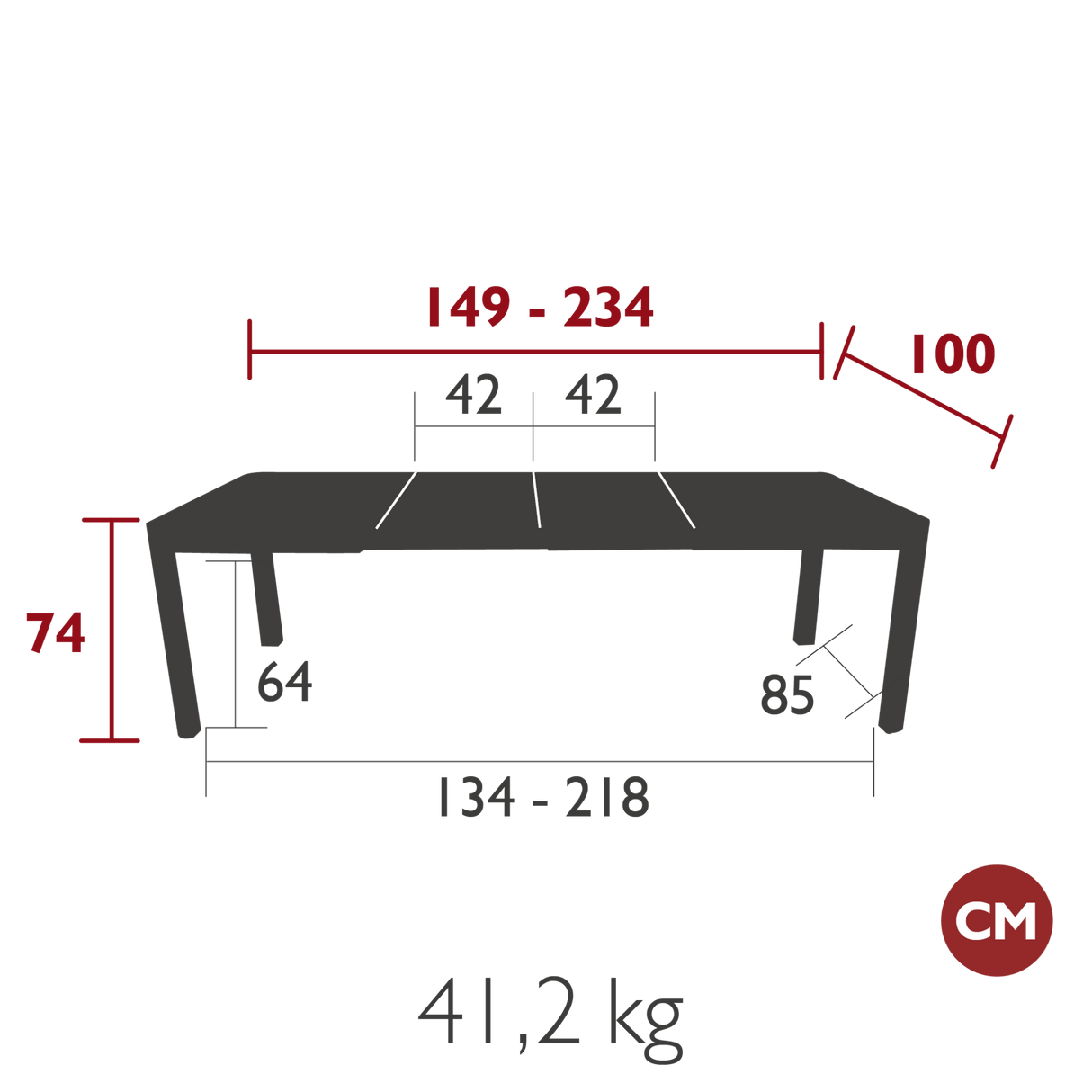 Ribambelle Extending Table - Cedar Nursery - Plants and Outdoor Living