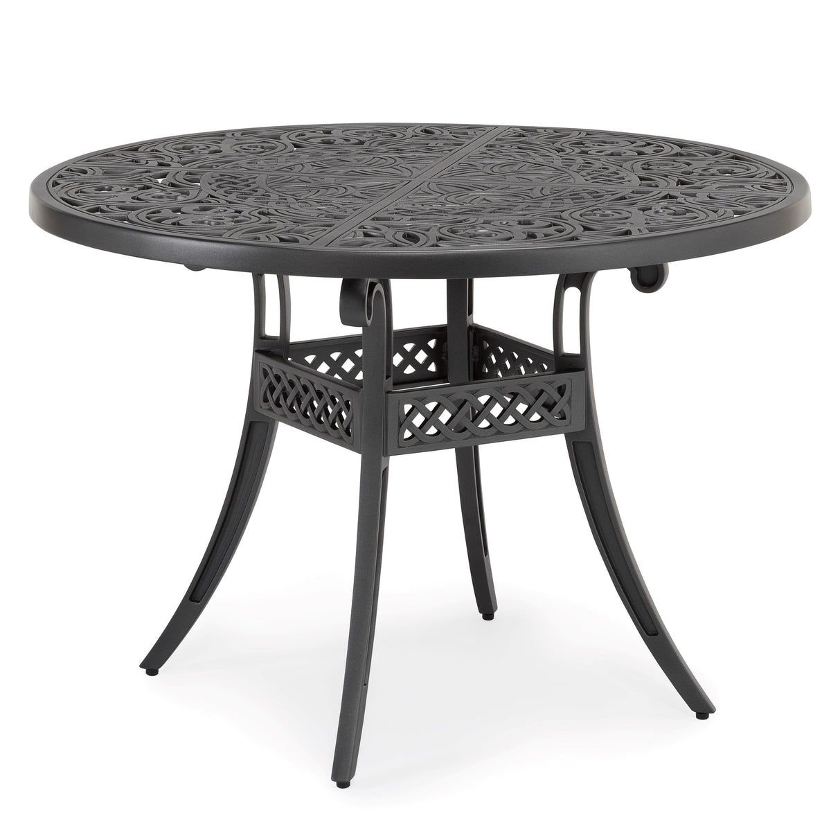 Scroll 1120mm Round Aluminium Dining Table - Scroll Collection by Oxleys outdoor furniture