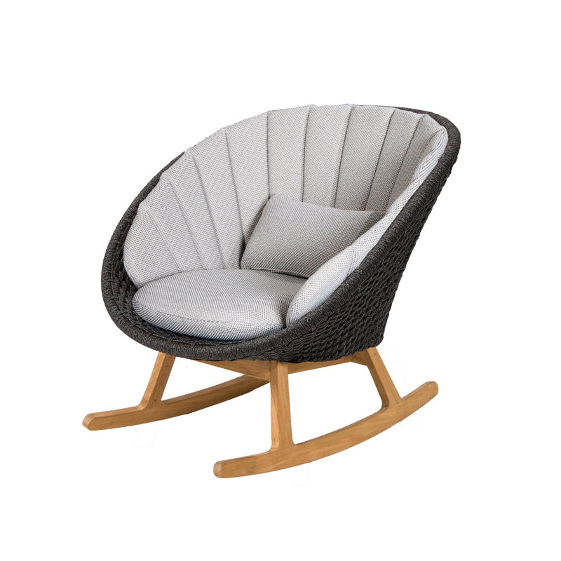 Ex-Display Peacock Rocking Chair With Grey Natte Cushion Set - Cedar Nursery - Plants and Outdoor Living