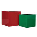 Fibreglass Geo Cube Planter - Cedar Nursery - Plants and Outdoor Living