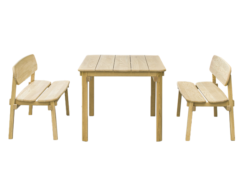 Malu Pine Bench Dining Set from Alexander Rose. Buy direct from Cedar Nursery - stockists of quality outdoor furniture